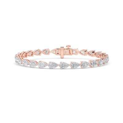Lattice Pear Tennis Bracelet, 5.2 ct