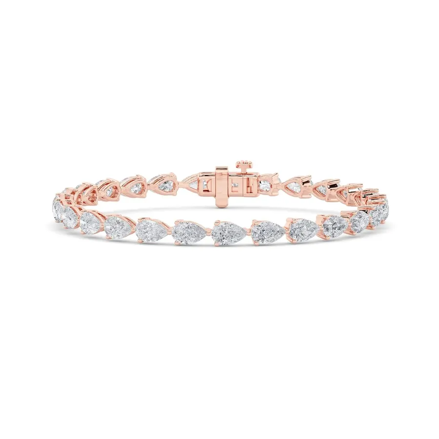 Lattice Pear Tennis Bracelet, 5.2 ct