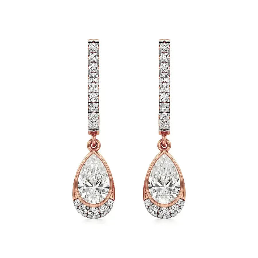Firn Round Dangle Earrings, 1.2 ct
