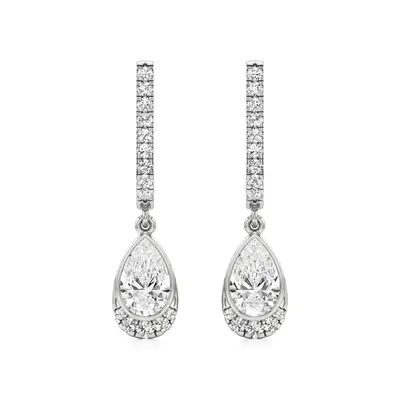 Firn Round Dangle Earrings, 1.2 ct