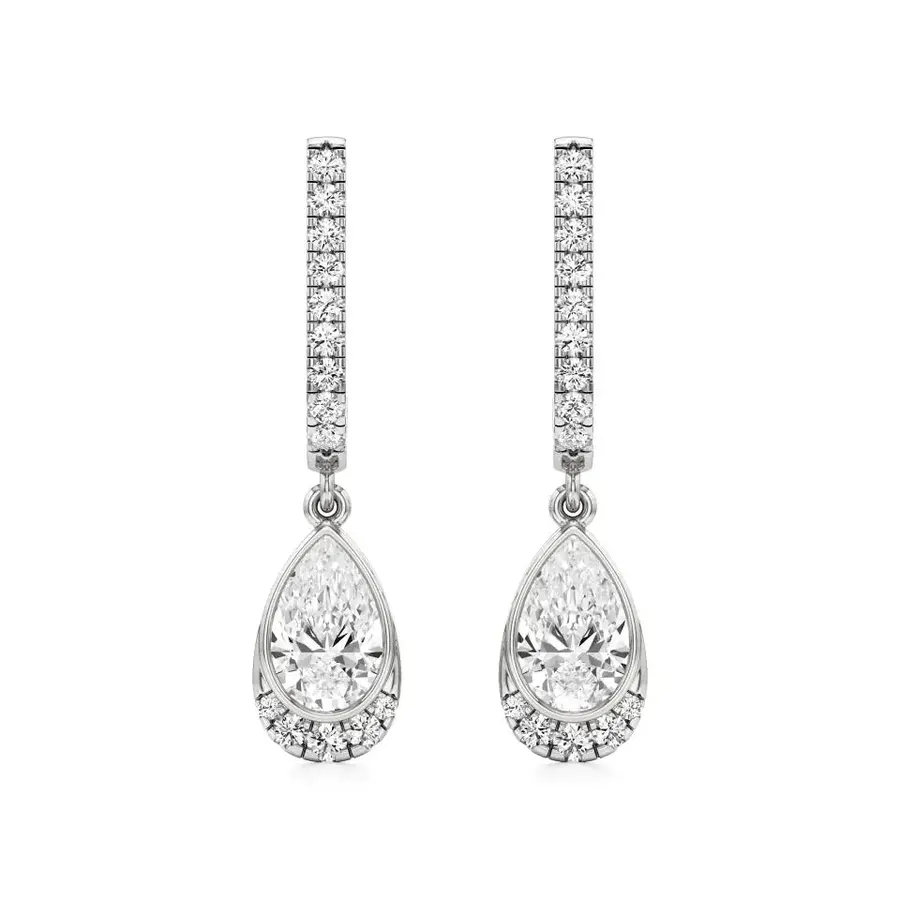 Firn Round Dangle Earrings, 1.2 ct