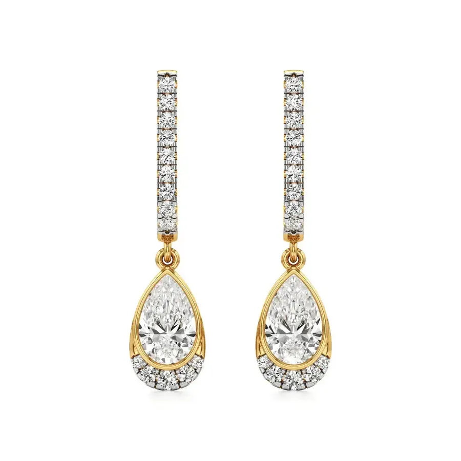Firn Round Dangle Earrings, 1.2 ct