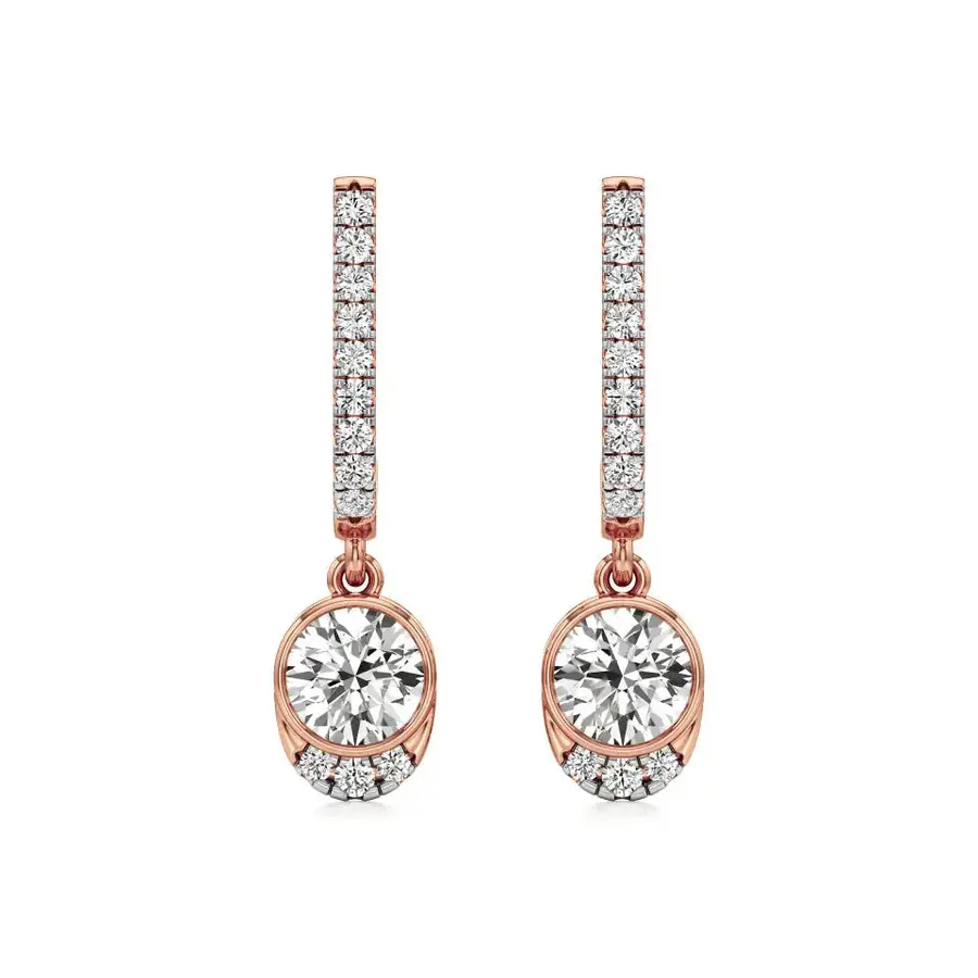 Firn Round Dangle Earrings, 1.22 ct