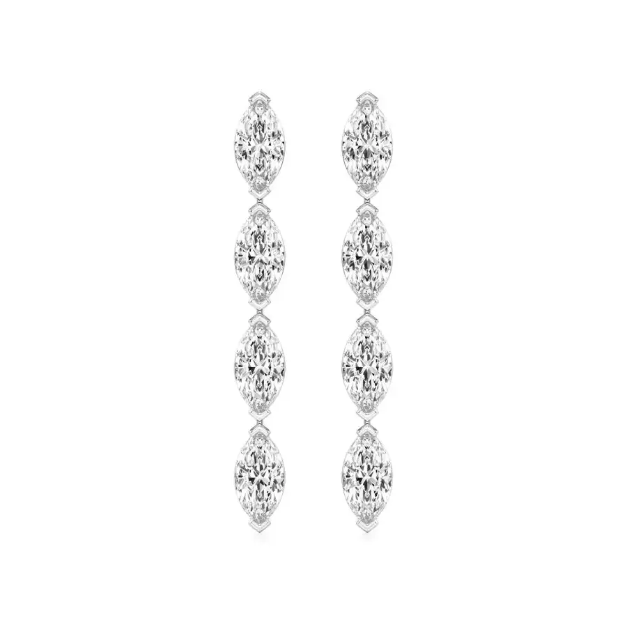 Firn Marquise Dangle Halo Earrings