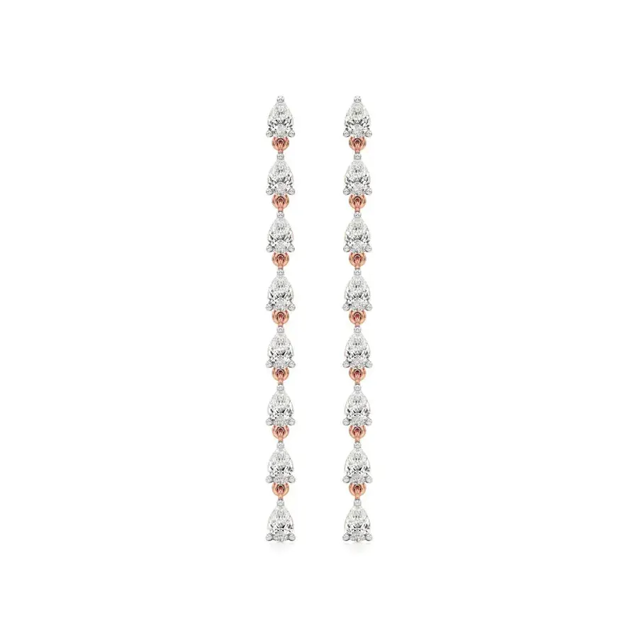 Firn Pear Dangle Earrings, 1.6 ct