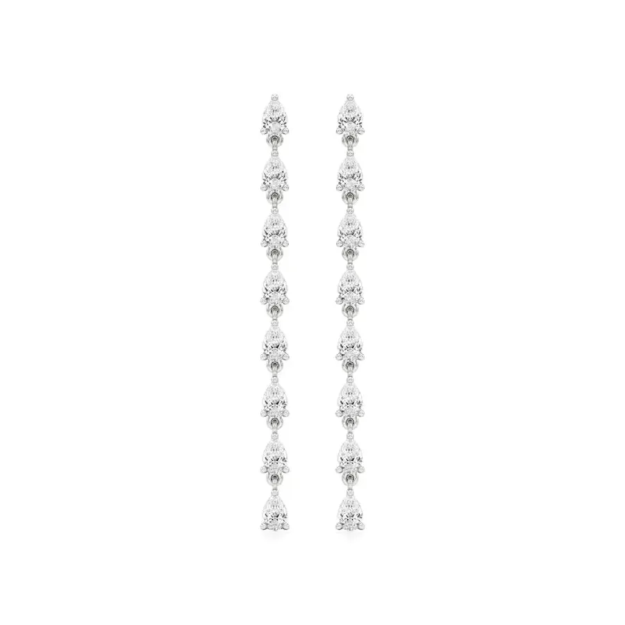 Firn Pear Dangle Earrings, 1.6 ct