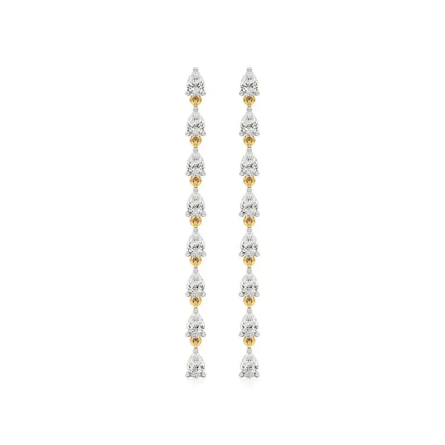 Firn Pear Dangle Earrings, 1.6 ct