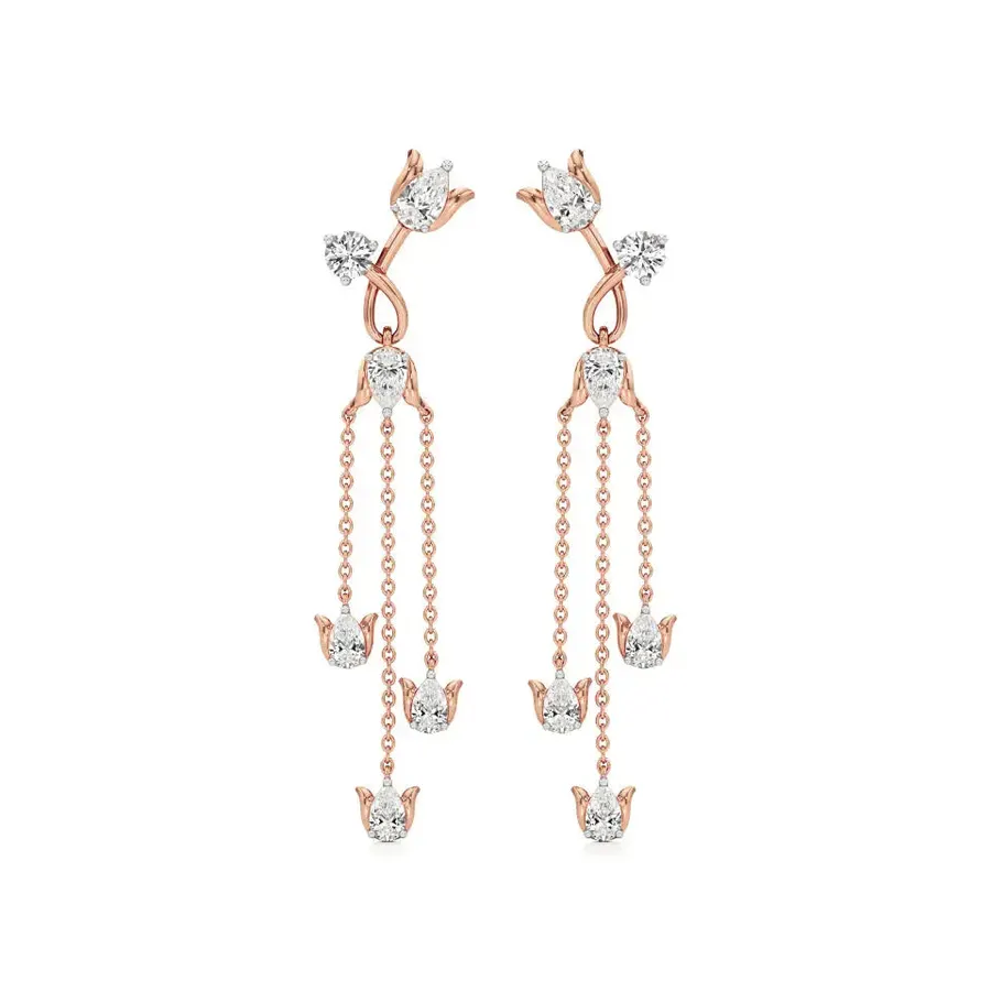 Firn Round Dangle Halo Earrings