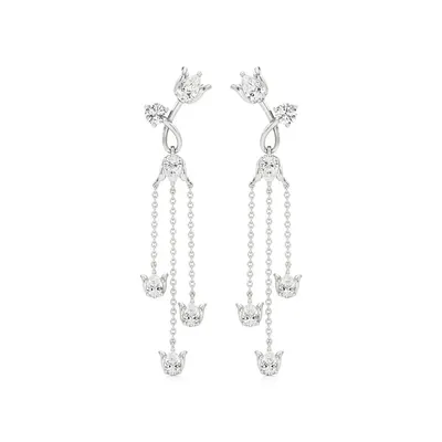 Firn Round Dangle Halo Earrings