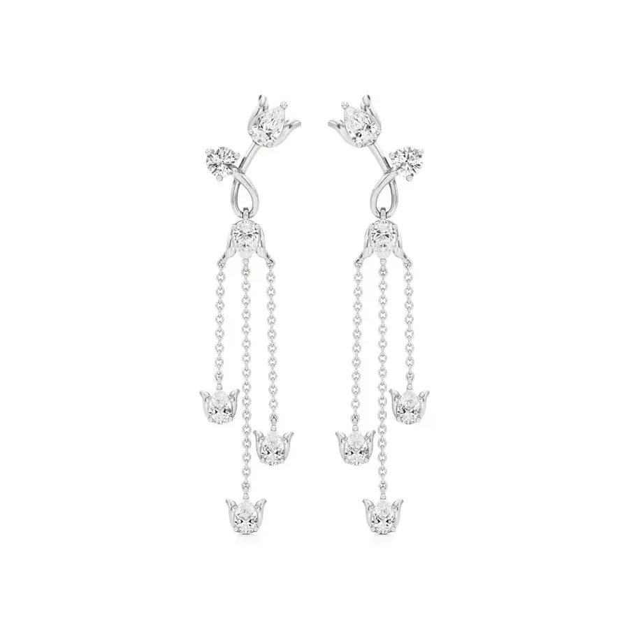 Firn Round Dangle Halo Earrings