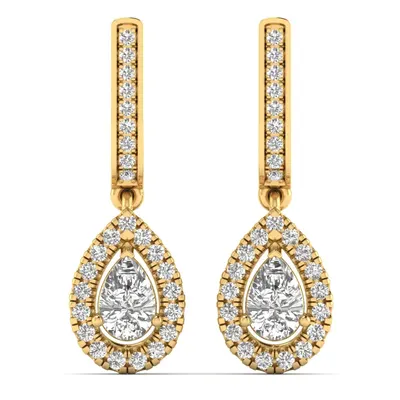 Firn Round Drop Earrings, 1.08 ct