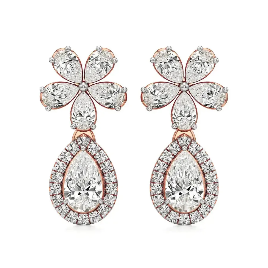 Firn Round Drop Earrings, 1.74 ct