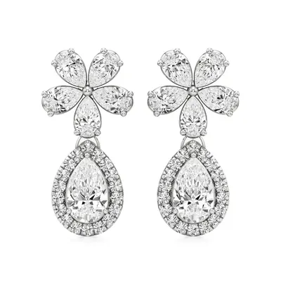 Firn Round Drop Earrings, 1.74 ct