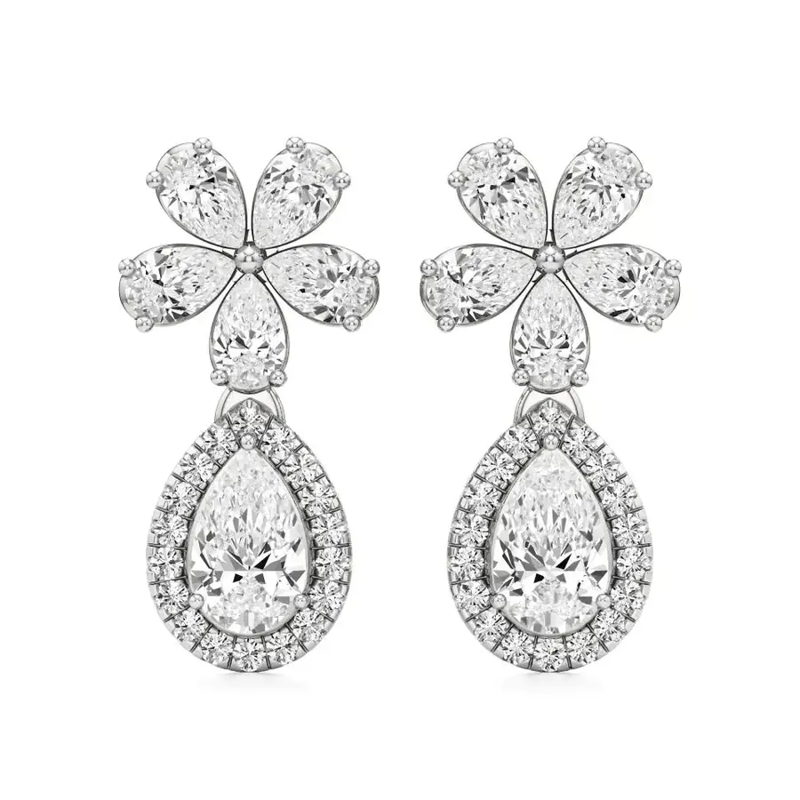 Firn Round Drop Earrings, 1.74 ct