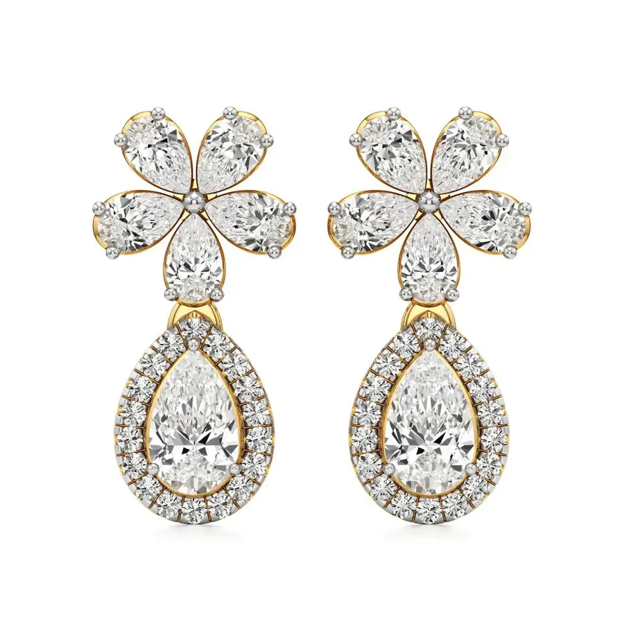 Firn Round Drop Earrings, 1.74 ct