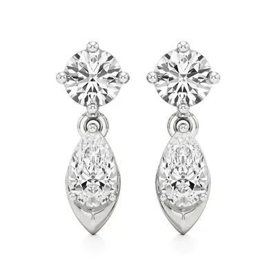 Firn Round Drop Halo Earrings