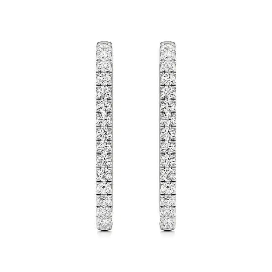 Firn Round Sleek Hoop Earrings, 1 ct