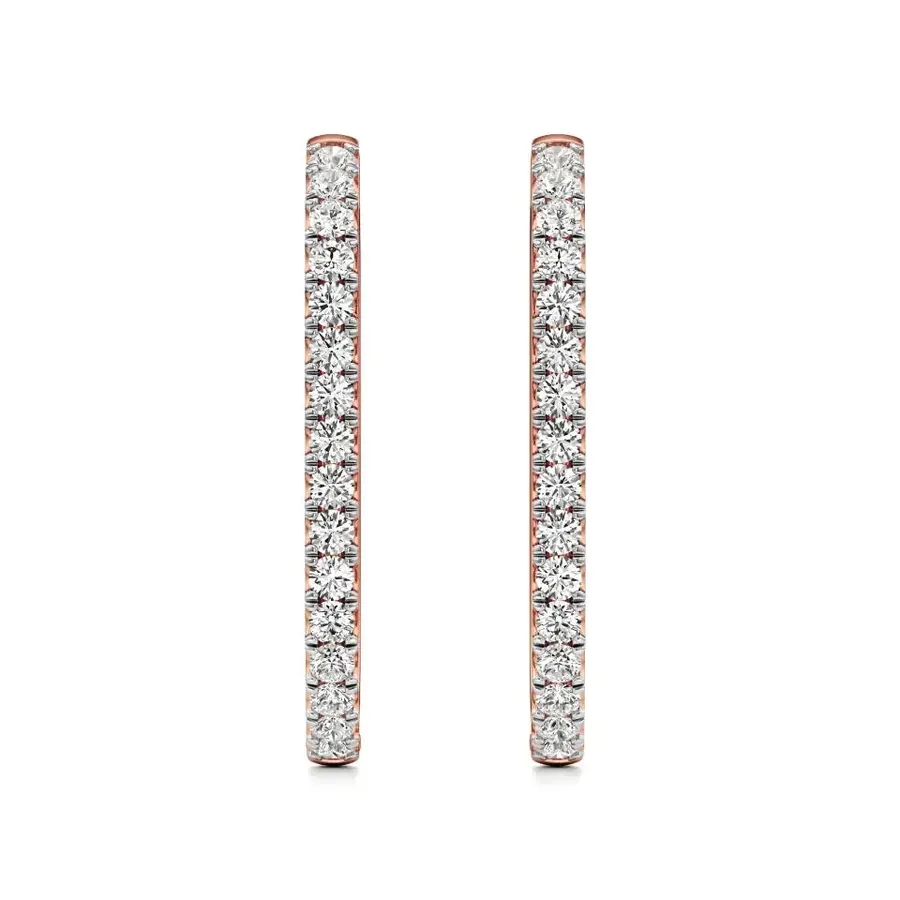 Firn Round Sleek Hoop Earrings, 1.25 ct