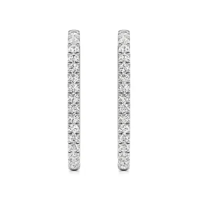 Firn Round Sleek Hoop Earrings, 1.25 ct
