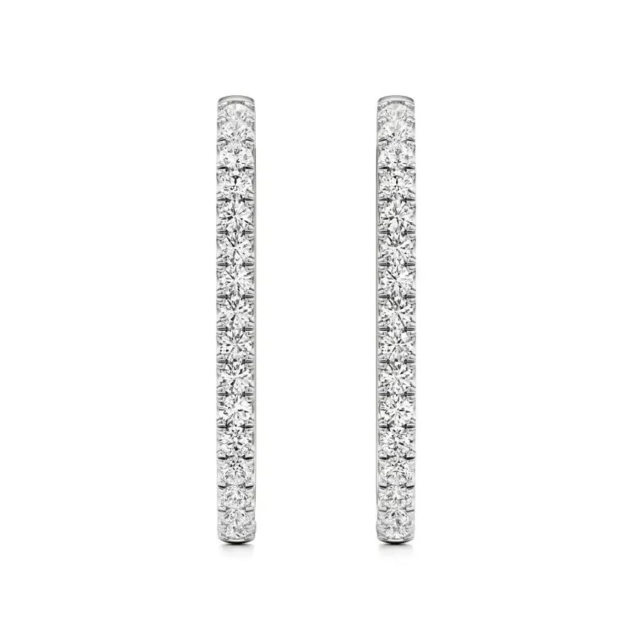 Firn Round Sleek Hoop Earrings, 1.25 ct