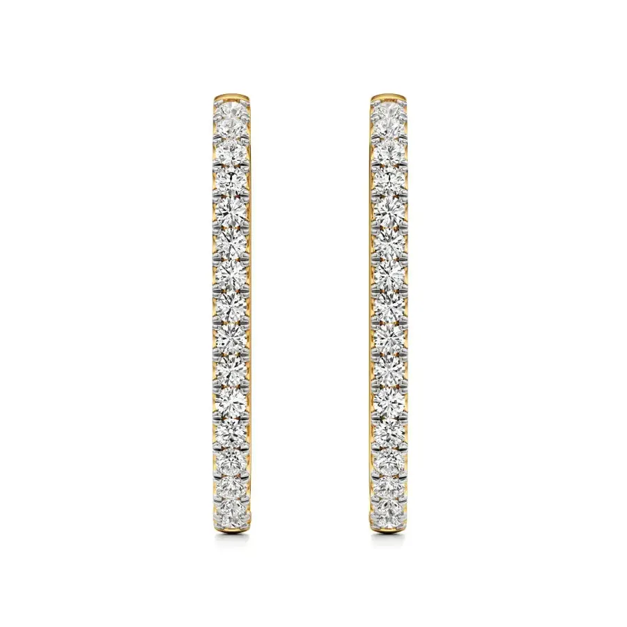 Firn Round Sleek Hoop Earrings, 1.25 ct