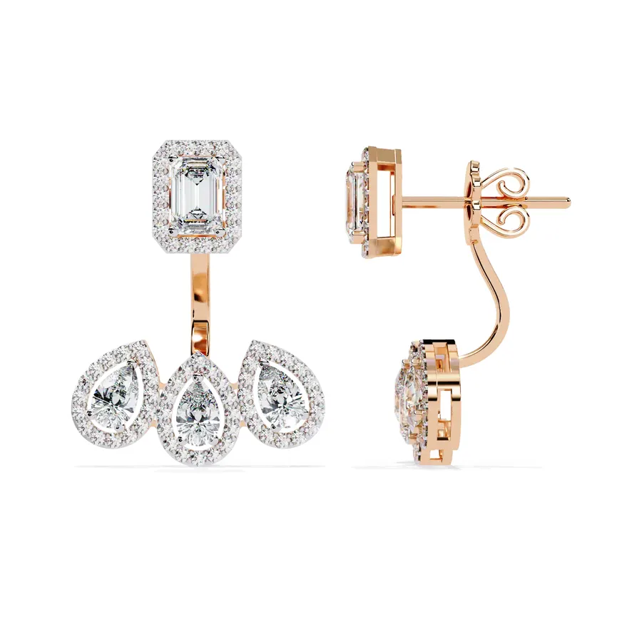 Firn Cluster Earrings, 4.6 ct