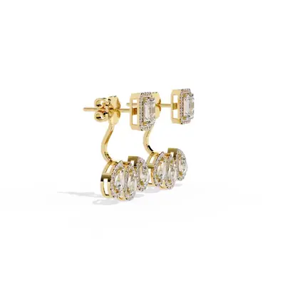 Firn Cluster Earrings, 4.6 ct, shown turning