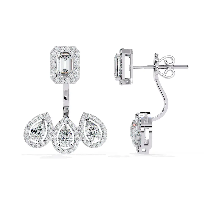 Firn Cluster Earrings, 4.6 ct