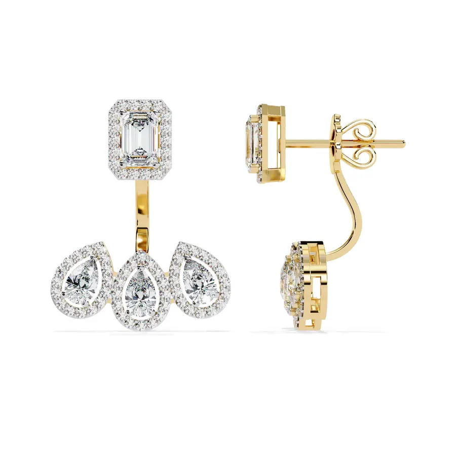 Firn Cluster Earrings, 4.6 ct