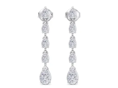 Firn Pear Halo Stud Earrings