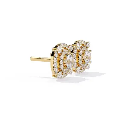Cairn Round Stud Earrings, shown turning