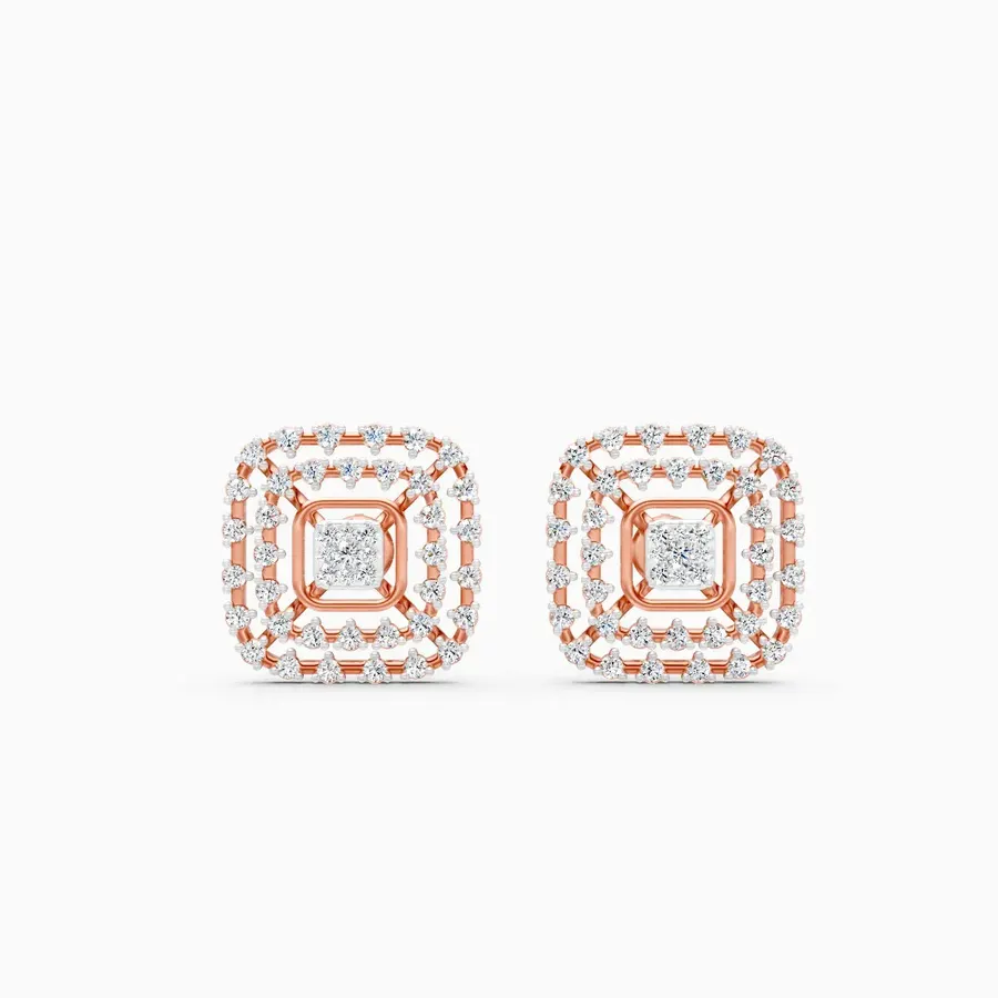 Firn Cluster Stud Earrings, 1.08 ct