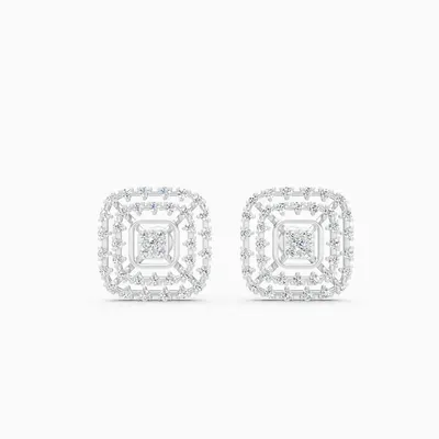 Firn Cluster Stud Earrings, 1.08 ct