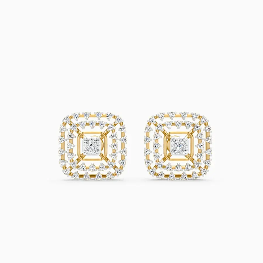 Firn Cluster Stud Earrings, 1.08 ct
