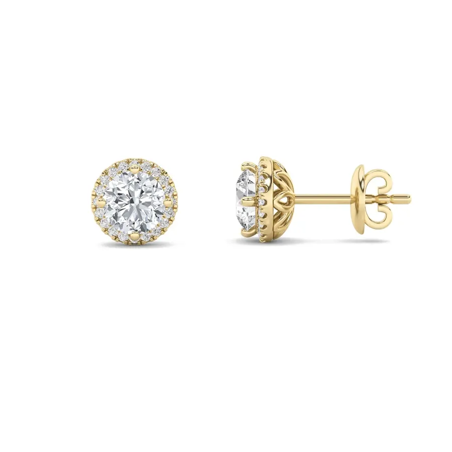 Rime Round Cluster Halo Earrings, 1.8 ct