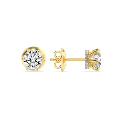 Rime Round Hidden Halo Halo Earrings