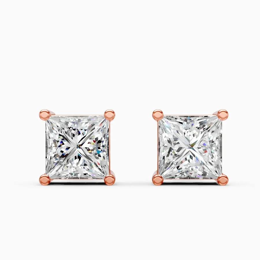 Firn Solitaire Stud Earrings, 3 ct