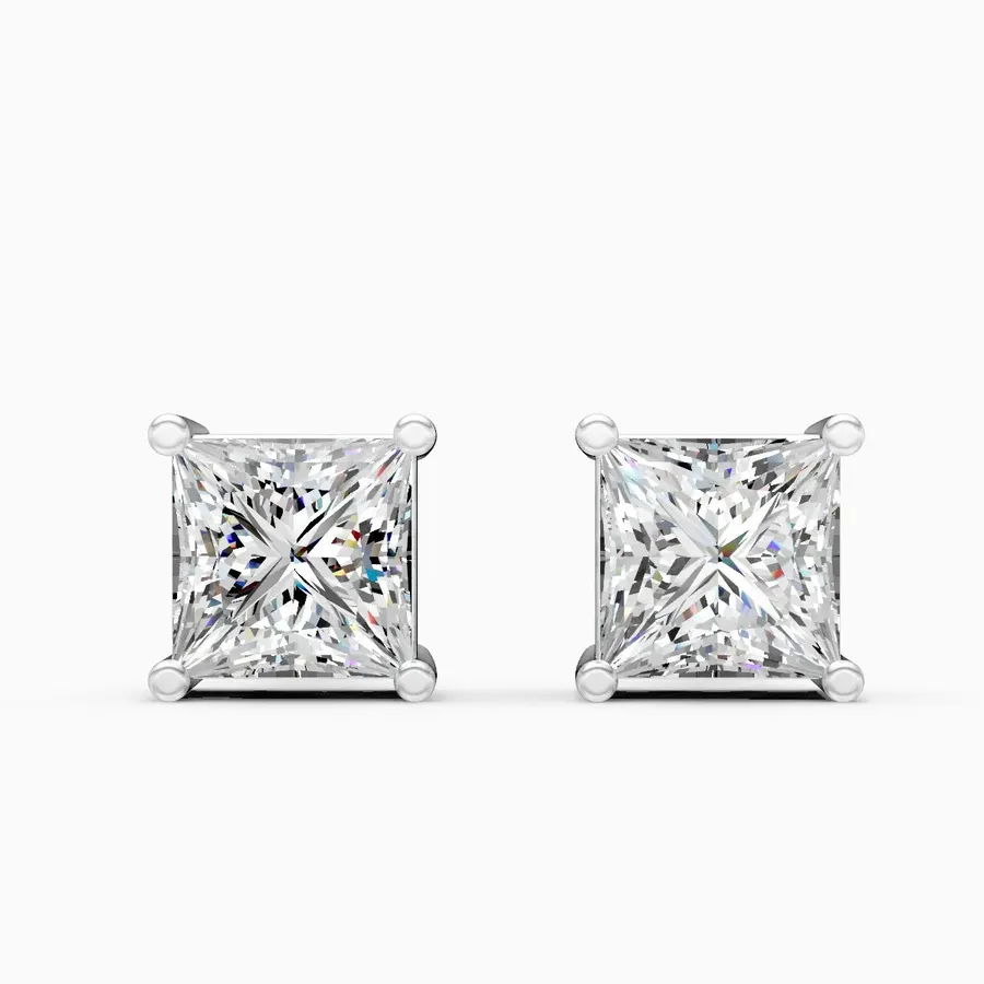 Firn Solitaire Stud Earrings, 3 ct