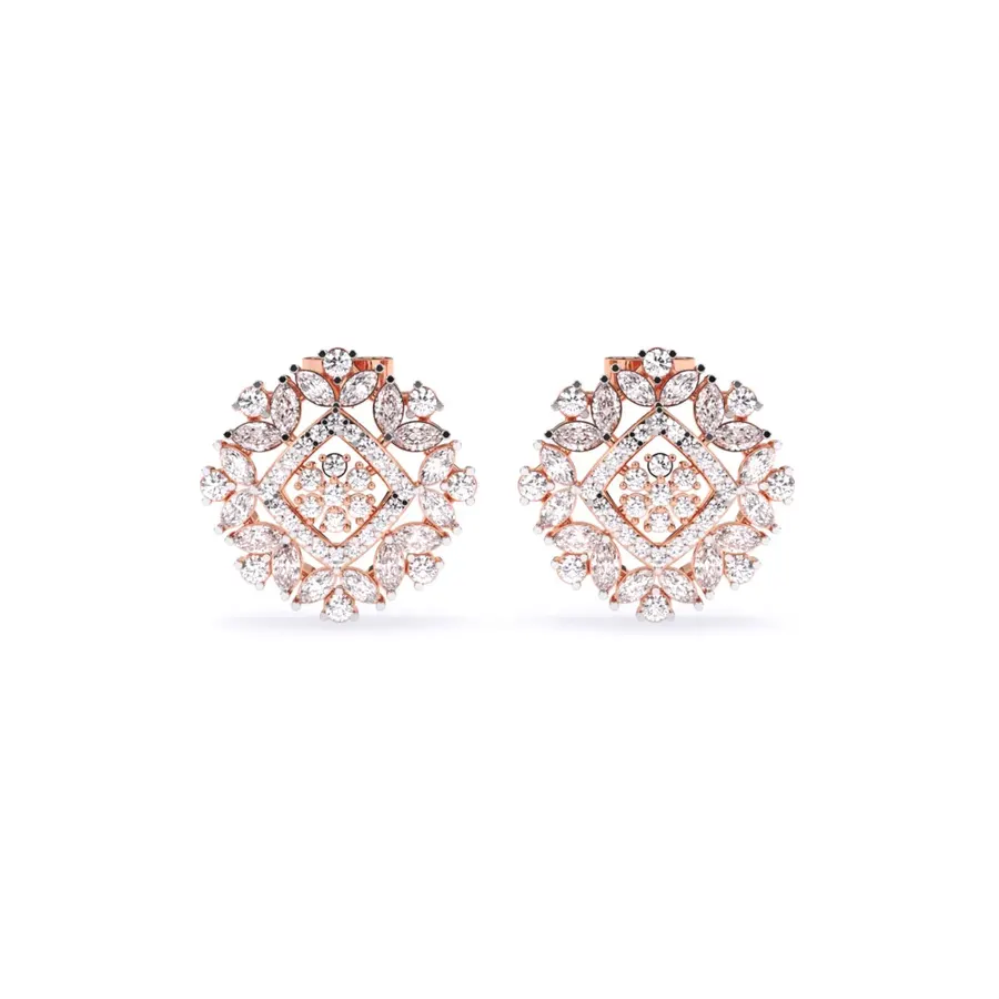 Firn Cluster Stud Earrings, 1.59 ct