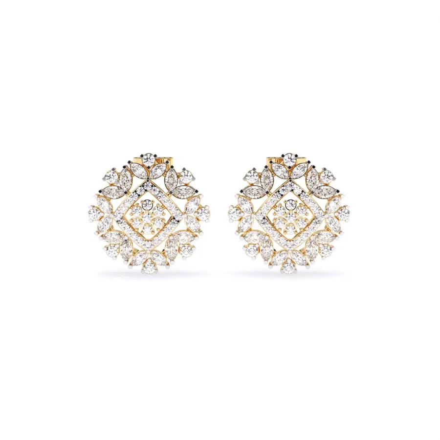 Firn Cluster Stud Earrings, 1.59 ct
