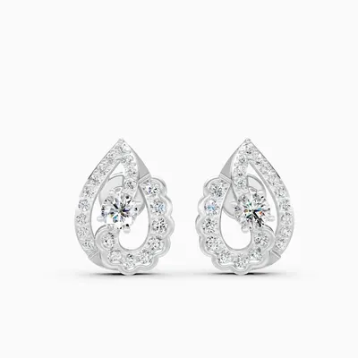 Firn Cluster Stud Earrings, 1.1 ct