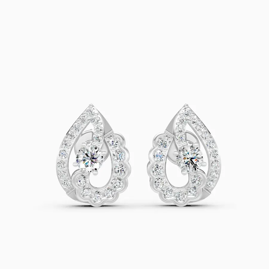 Firn Cluster Stud Earrings, 1.1 ct