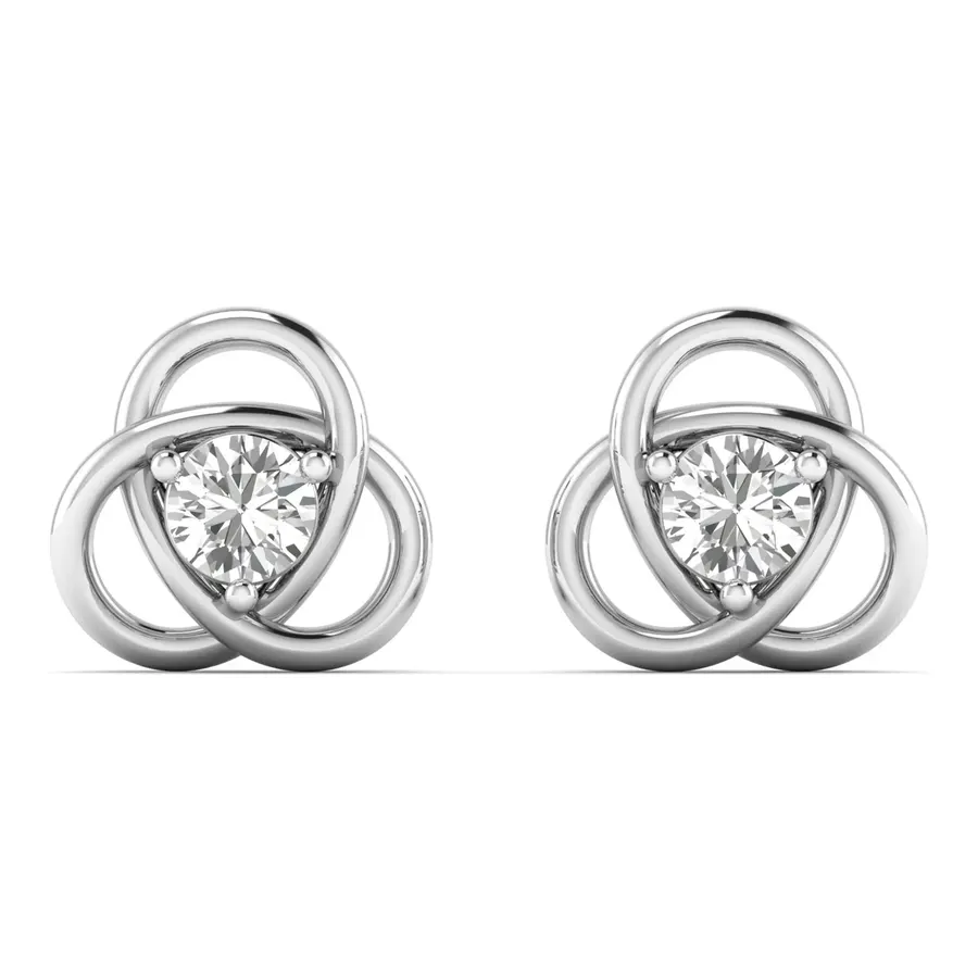 Firn Round Three-Prong Stud Earrings, 1.08 ct