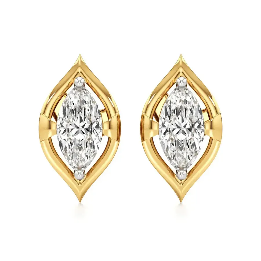 Firn Marquise Solitaire Stud Earrings, 1 ct