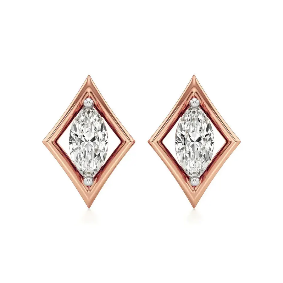 Firn Marquise Solitaire Stud Earrings, 1 ct