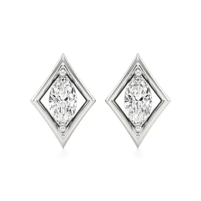 Firn Marquise Solitaire Stud Earrings, 1 ct