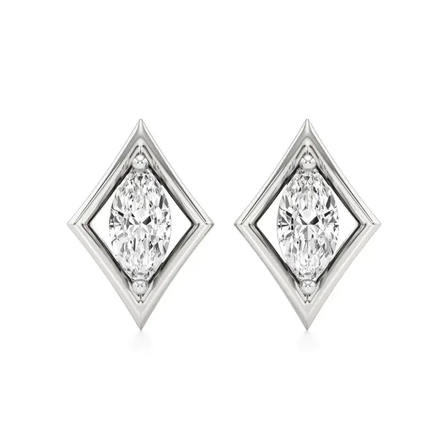 Firn Marquise Solitaire Stud Earrings, 1 ct