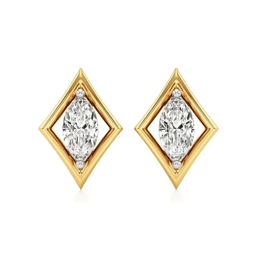 Firn Marquise Solitaire Stud Earrings, 1 ct