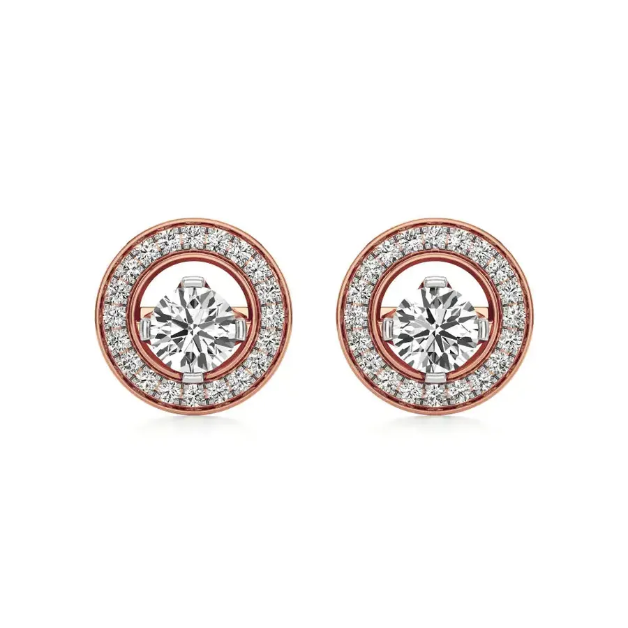 Rime Round Cluster Halo Earrings, 1.4 ct
