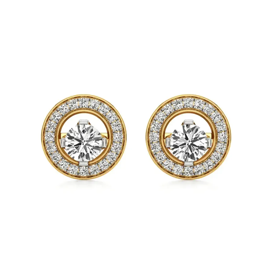 Rime Round Cluster Halo Earrings, 1.4 ct
